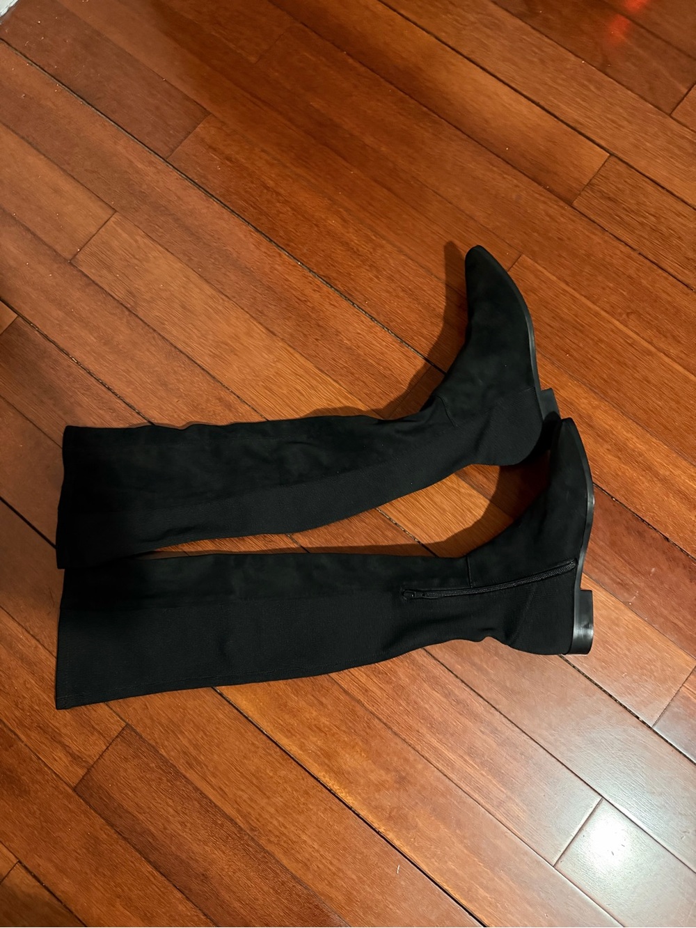 Mango Black Over-the-Knee Stretch Suede Boots size 37 (us 6.5 women)